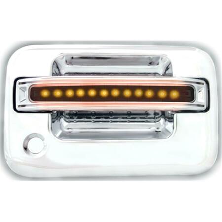 IPCW Ford F150- F250 Ld 2004 - 2008 Led Door Handle- Front- Chrome Red Led- Smoke Lens 2Ps. Per Set FLR04SF
